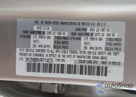 2024 Mazda Cx-30 2.5 S Select Sport from USA, damaged, VIN 3MVDMBBMXRM714678